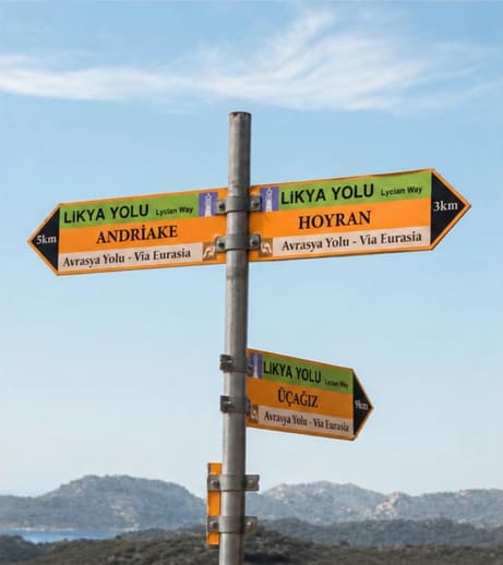 Trail markers along the Lycian Way